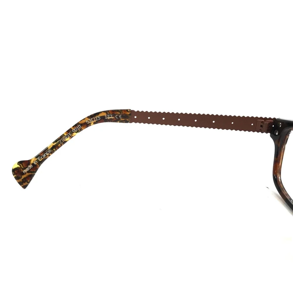 BOZ Eyeglasses Frames ZIGGY 9010 Panther White Brown Argyle Arms 53-15-137